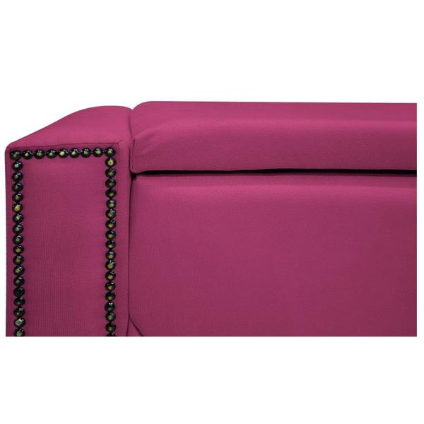 Imagem de Calçadeira Baú King Minsk P02 195 cm para cama Box Suede Pink - Amarena Móveis