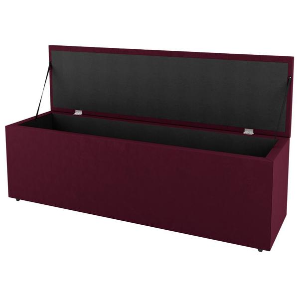 Imagem de Calçadeira Baú King Size Cora 190cm Suede Bordô - Desk Design