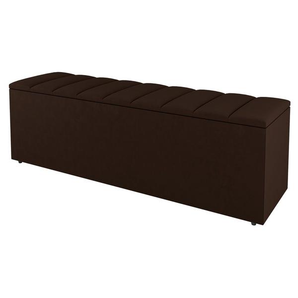 Imagem de Calçadeira Baú King Size Cora 190cm Suede Marrom - Desk Design