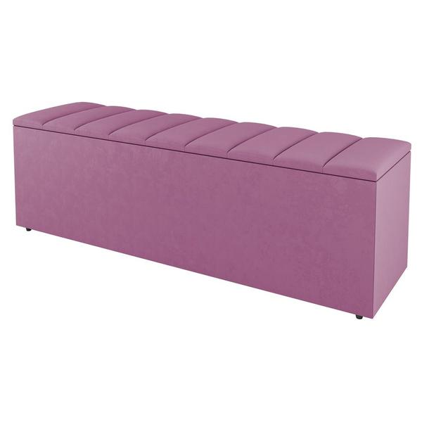 Imagem de Calçadeira Baú King Size Cora 190cm Suede Rosa - Desk Design