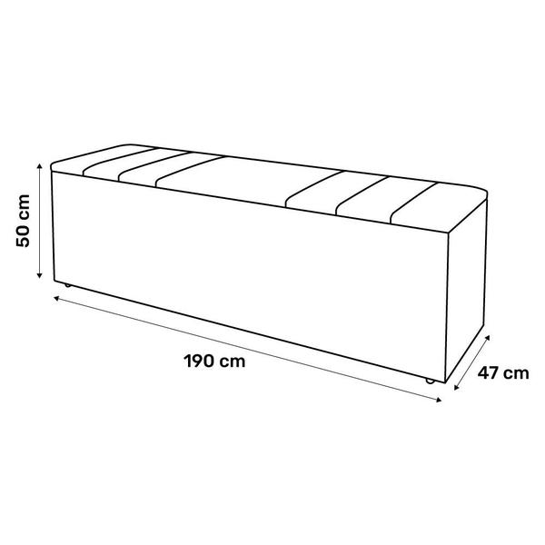 Imagem de Calçadeira Baú King Size Grace 190cm Sintético Branco - Desk Design