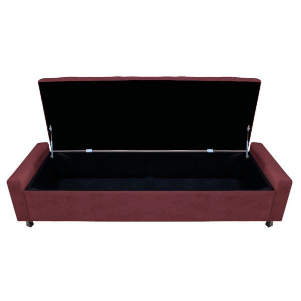 Imagem de Calçadeira Baú Queen Everest P02 160 cm para cama Box Suede - Doce Sonho Móveis