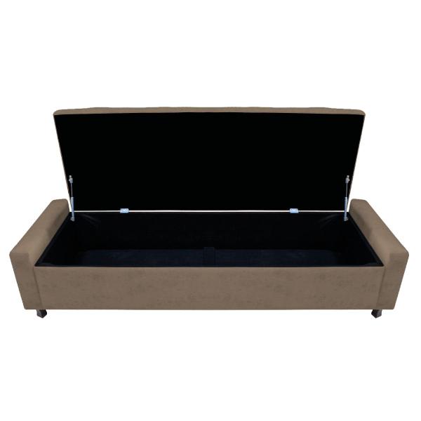 Imagem de Calçadeira Baú Queen Everest P02 160 cm para cama Box Suede - Doce Sonho Móveis