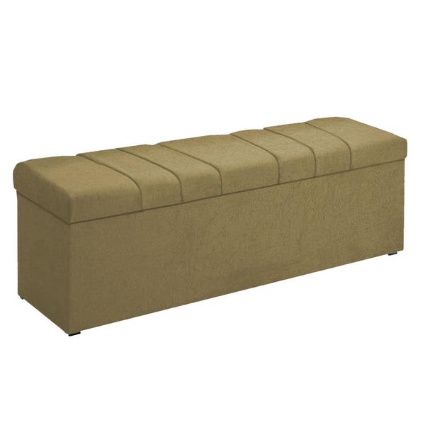 Imagem de Calçadeira Baú Queen Kiara 160 CM Suede Bege - D A Decor