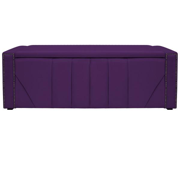 Imagem de Calçadeira Baú Queen Minsk P02 160 cm para cama Box Suede - Amarena Móveis