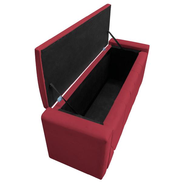 Imagem de Calçadeira Baú Queen Minsk P02 160 cm para cama Box Suede - Amarena Móveis