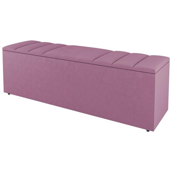 Imagem de Calçadeira Baú Queen Size Grace 160cm Suede Rosa - Desk Design