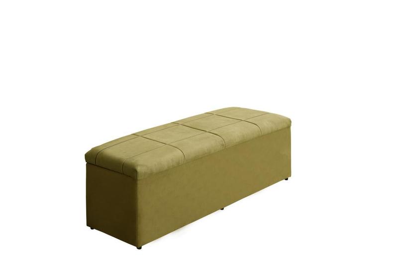 Imagem de Calçadeira Baú Raissa 100 cm Suede Amarelo