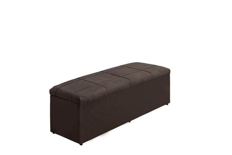 Imagem de Calçadeira Baú Raissa 120 cm Suede Marrom