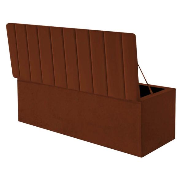 Imagem de Calçadeira Baú Recamier King 190CM Carla Suede Terracota - D A DECOR