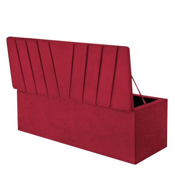 Imagem de Calçadeira Baú Recamier King 190CMBélgica material sintético Vermelho - D A DECOR