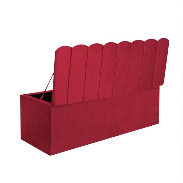 Imagem de Calçadeira Baú Recamier Queen 160CM Alanis Suede Vermelho - D A DECOR