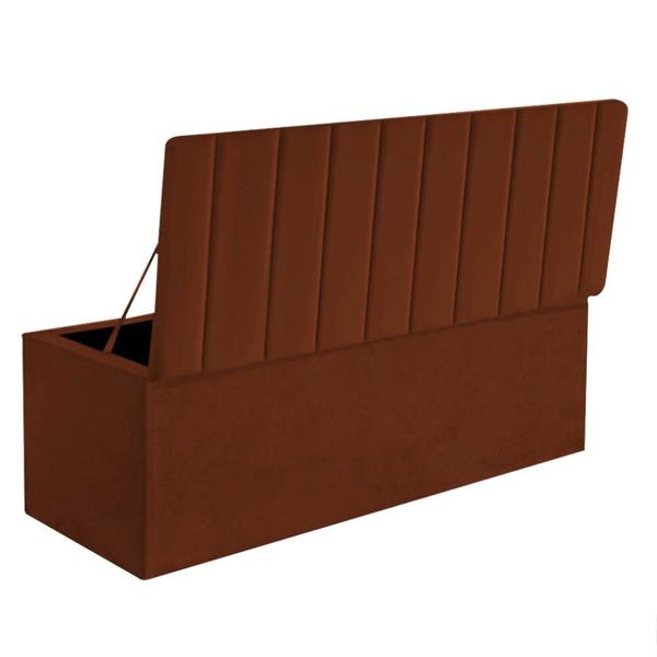 Imagem de Calçadeira Baú Recamier Queen 160CM Carla Suede Terracota - D A DECOR