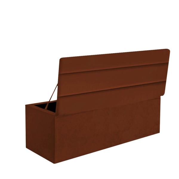 Imagem de Calçadeira Baú Recamier Solteiro 90CM Argentina Suede Terracota - D A DECOR