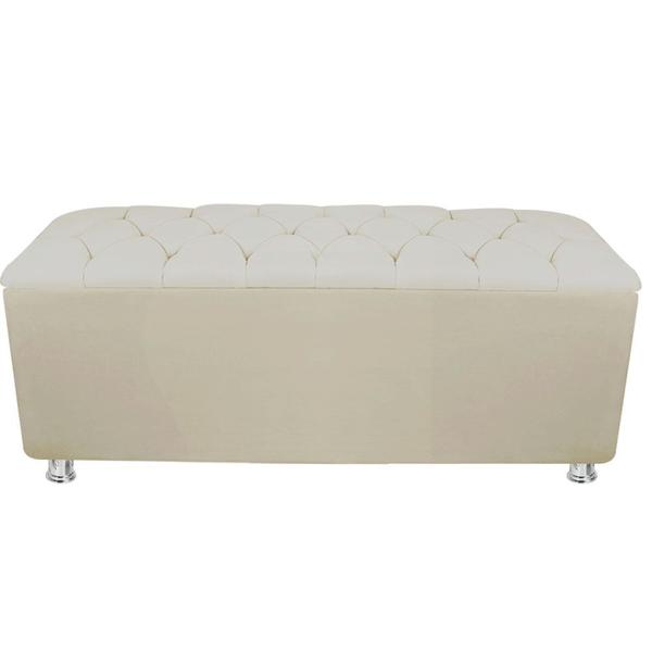 Imagem de Calçadeira Baú Sapateira para Quarto Closet Decoração c/ Botão Strass Grecia 195CM Nanda Decor