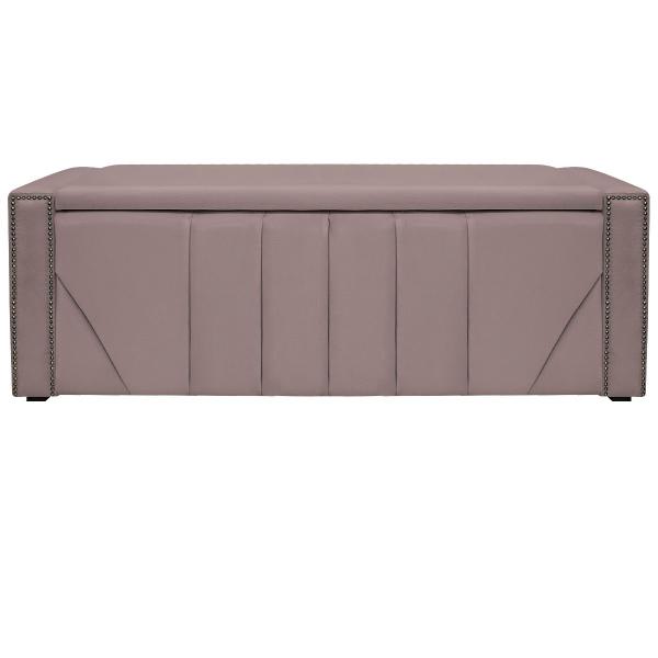 Imagem de Calçadeira Baú Solteiro Minsk P02 90 cm para cama Box Linho - ADJ Decor