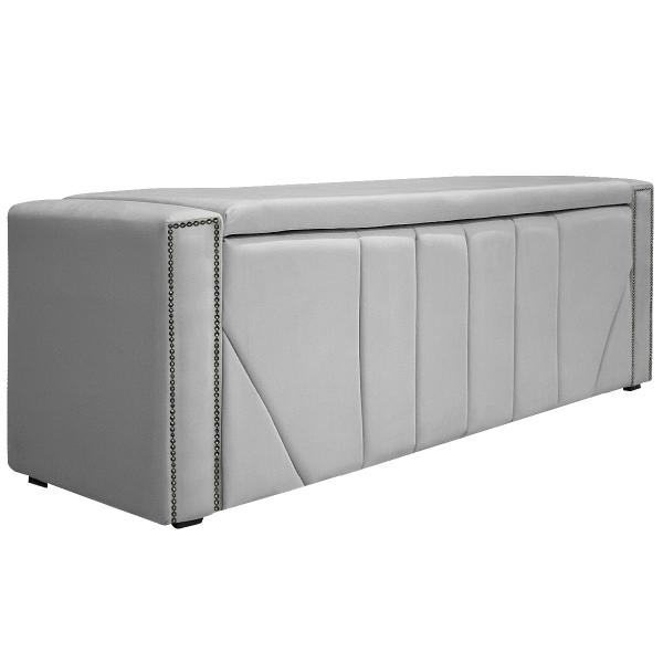 Imagem de Calçadeira Baú Solteiro Minsk P02 90 cm para cama Box Suede - Amarena Móveis