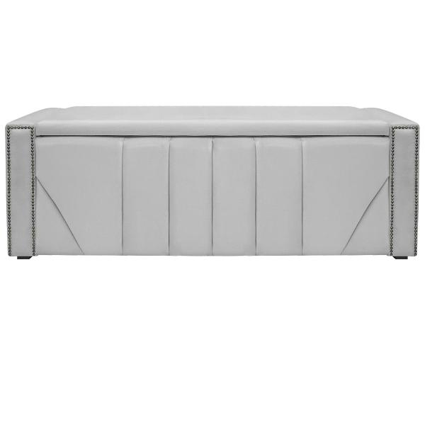 Imagem de Calçadeira Baú Solteiro Minsk P02 90 cm para cama Box Suede - Doce Sonho Móveis