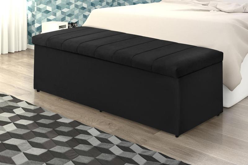 Imagem de Calçadeira Baú Vitoria 158 cm Suede Preto