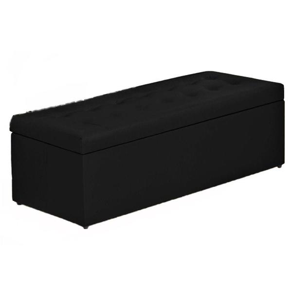 Imagem de Calçadeira Casal King Baú Havai 190cm Toskana Suede Preto - Havai