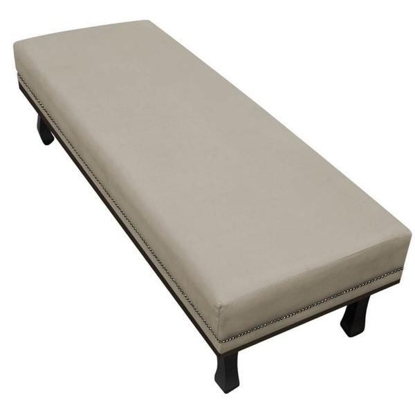 Imagem de Calçadeira Casal Orlando P02 140 cm para cama Box Suede Bege - Amarena Móveis