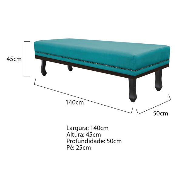 Imagem de Calçadeira Casal Orlando P02 140 cm para cama Box Suede - Doce Sonho Móveis