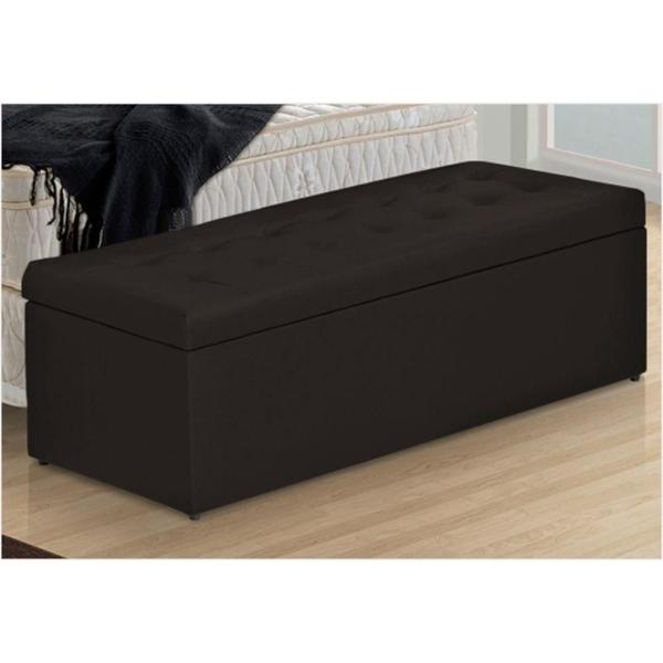 Imagem de Calçadeira Casal Queen Baú 190cm Toskana Suede Marrom - DS Estofados