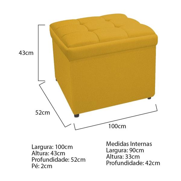 Imagem de Calçadeira Copenhague 100 cm Solteiro Suede Amarelo AM Decor