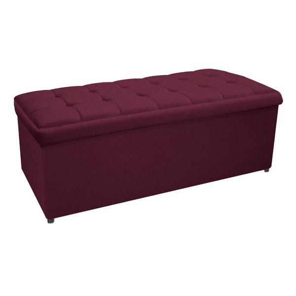 Imagem de Calçadeira Copenhague 140 cm Casal Suede Bordô AM Decor