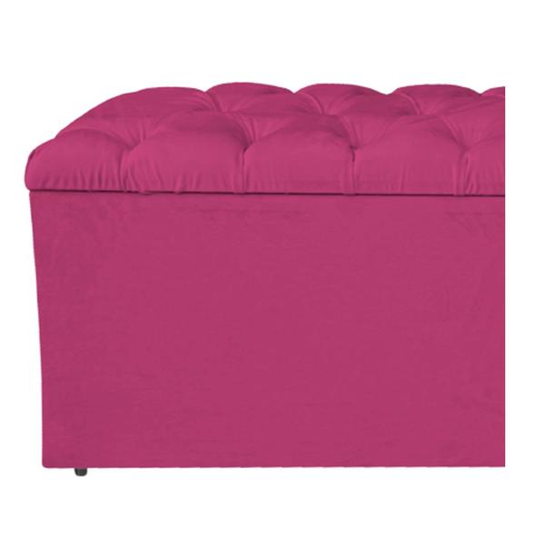 Imagem de Calçadeira Estofada Liverpool 140 cm Casal Suede Pink - Doce Sonho Móveis