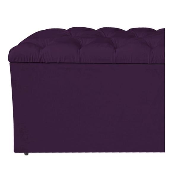 Imagem de Calçadeira Estofada Liverpool 140 cm Casal Suede Roxo - Amarena Móveis