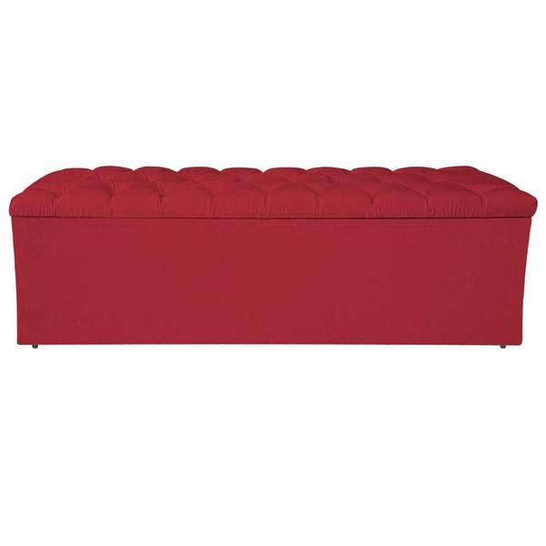 Imagem de Calçadeira Estofada Liverpool 140 cm Casal Suede Vermelho - Amarena Móveis