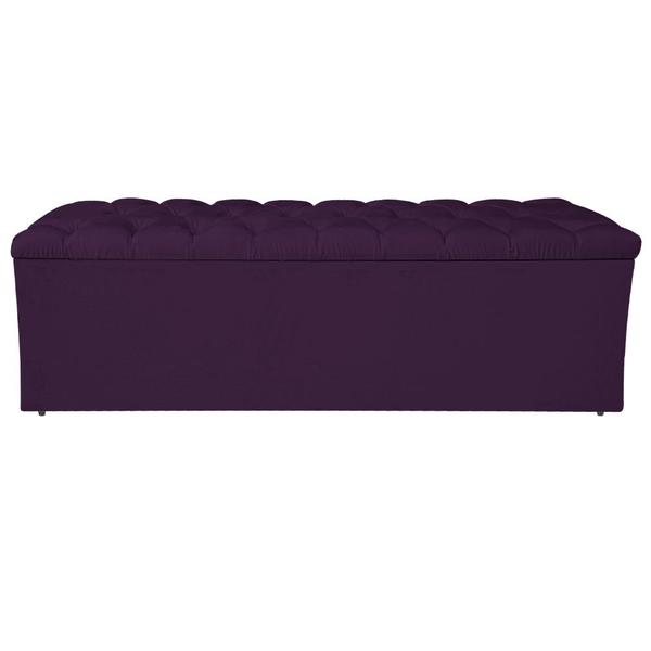 Imagem de Calçadeira Estofada Liverpool 195 cm King Size Suede Roxo - Doce Sonho Móveis