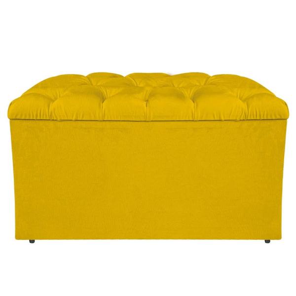 Imagem de Calçadeira Estofada Liverpool 90 cm Solteiro Suede Amarelo - Amarena Móveis