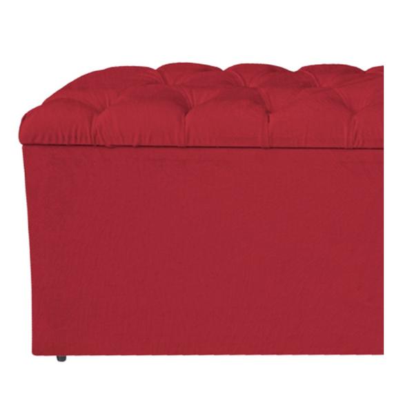 Imagem de Calçadeira Estofada Liverpool 90 cm Solteiro Suede Vermelho - Doce Sonho Móveis