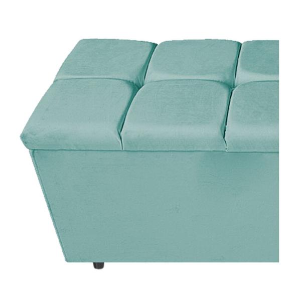 Imagem de Calçadeira Estofada Manchester 90 cm Solteiro Suede Azul Tiffany - Amarena Móveis