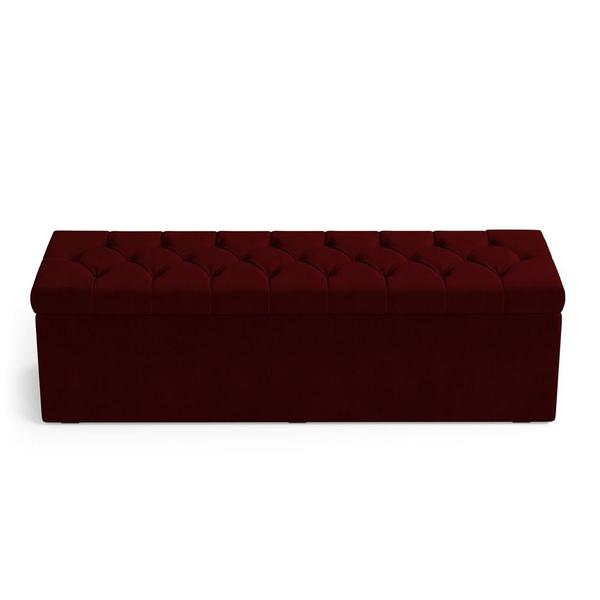 Imagem de Calçadeira Estofada para Cama Box Sagitarius 160 para Cama Queen Sued Vermelho Aradecor