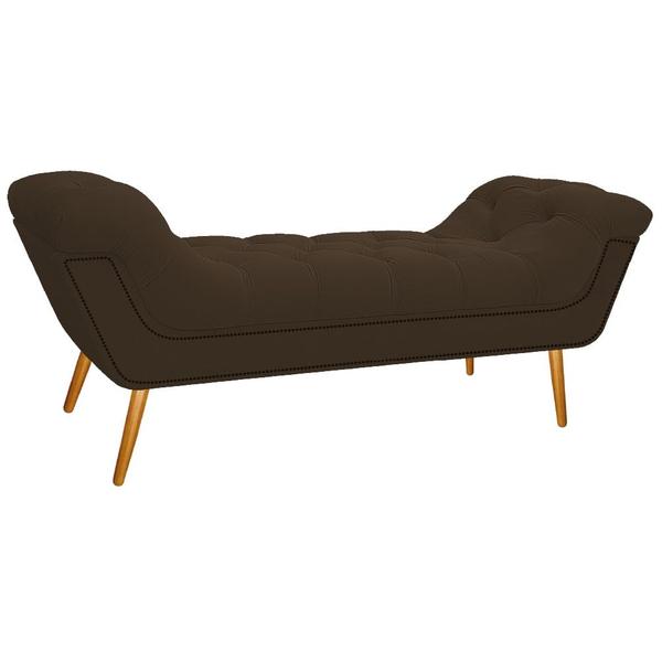 Imagem de Calçadeira Estofada Veneza 140 cm Casal Suede Marrom - Amarena Moveis