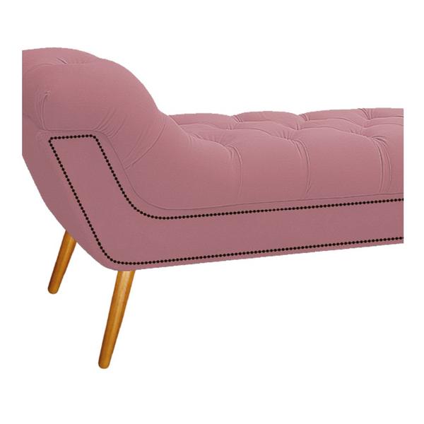 Imagem de Calçadeira Estofada Veneza 140 cm Casal Suede Rosa Bebê - Doce Sonho Móveis