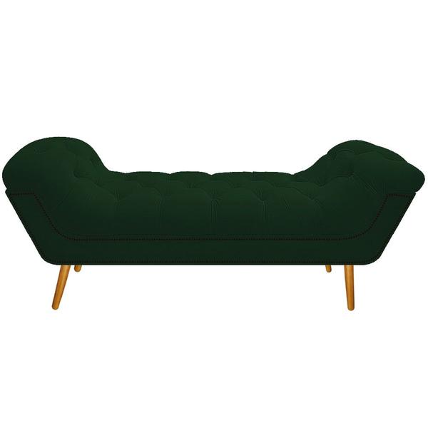 Imagem de Calçadeira Estofada Veneza 140 cm Casal Suede Verde - Amarena Moveis