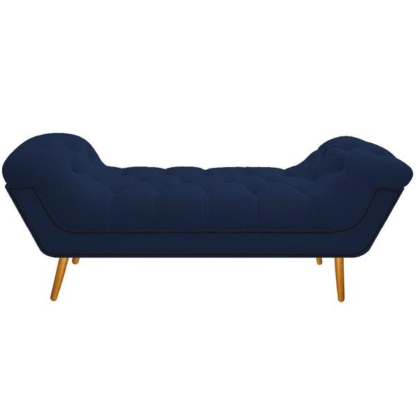 Imagem de Calçadeira Estofada Veneza 195 cm King Size Suede Azul Marinho - Amarena Moveis