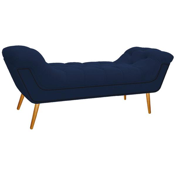 Imagem de Calçadeira Estofada Veneza 195 cm King Size Suede Azul Marinho - Amarena Móveis