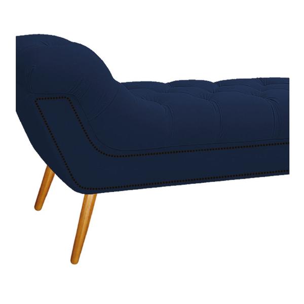 Imagem de Calçadeira Estofada Veneza 195 cm King Size Suede Azul Marinho - Amarena Móveis