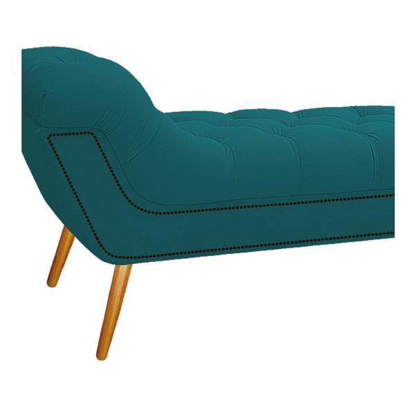 Imagem de Calçadeira Estofada Veneza 195 cm King Size Suede Azul Turquesa - Amarena Moveis