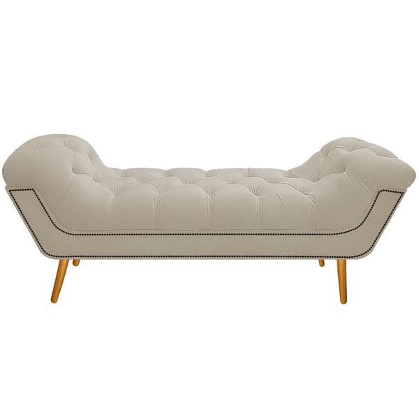 Imagem de Calçadeira Estofada Veneza 195 cm King Size Suede Bege - Amarena Moveis