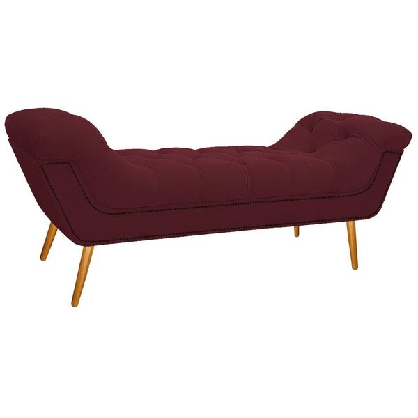 Imagem de Calçadeira Estofada Veneza 195 cm King Size Suede Bordô - Amarena Moveis