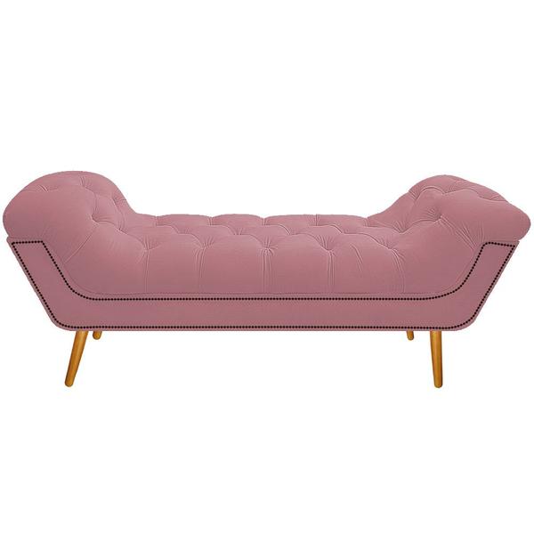 Imagem de Calçadeira Estofada Veneza 195 cm King Size Suede Rosa Bebê - ADJ Decor