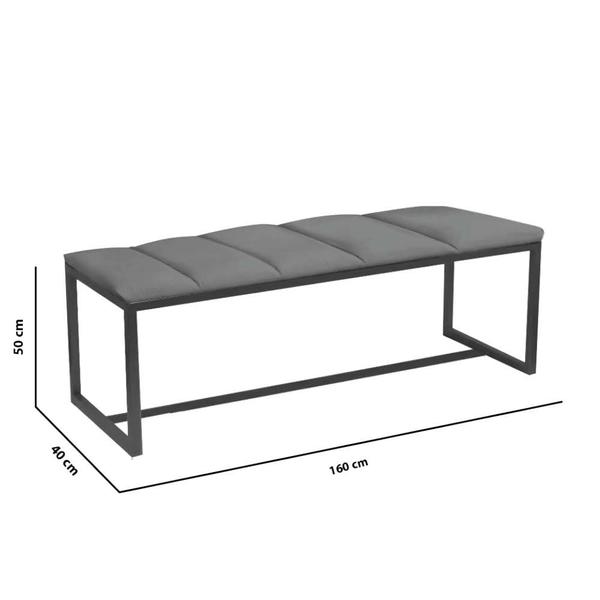 Imagem de Calçadeira Industrial Carla 160cm Queen Size Quarto Box Cama Ferro Branco material sintético Amarelo - Ahazzo Móveis