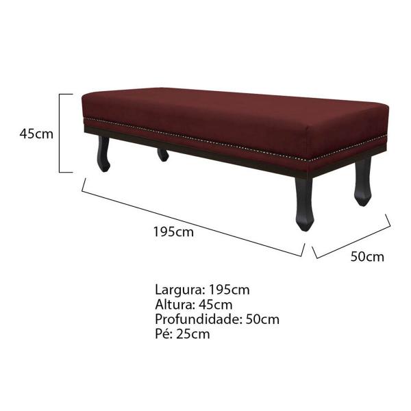 Imagem de Calçadeira King Orlando P02 195 cm para cama Box Suede - Amarena Móveis