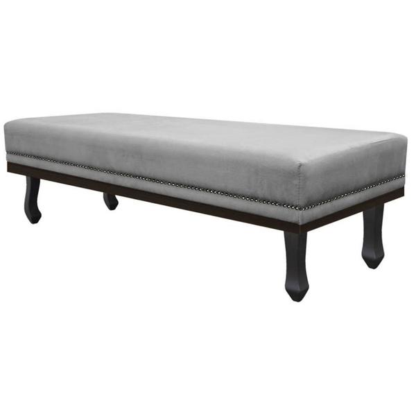 Imagem de Calçadeira King Orlando P02 195 cm para cama Box Suede Cinza - Amarena Móveis